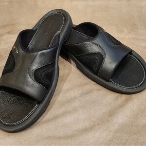 Oakley Men's Black leather Slide Sandals
